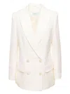 CASABLANCA WHITE DOUBLE BREASTED BLAZER IN SILK BLEND WOMAN