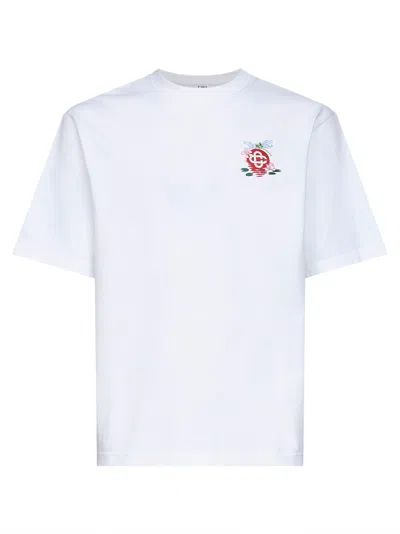 CASABLANCA WHITE DRAGONFLY FLORAL OVERSIZED T-SHIRT