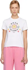 Casablanca White Emblem Fitted Short Sleeve T‑shirt In White
