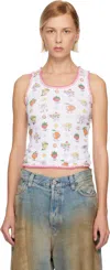 Casablanca White Frill Tank Top In White
