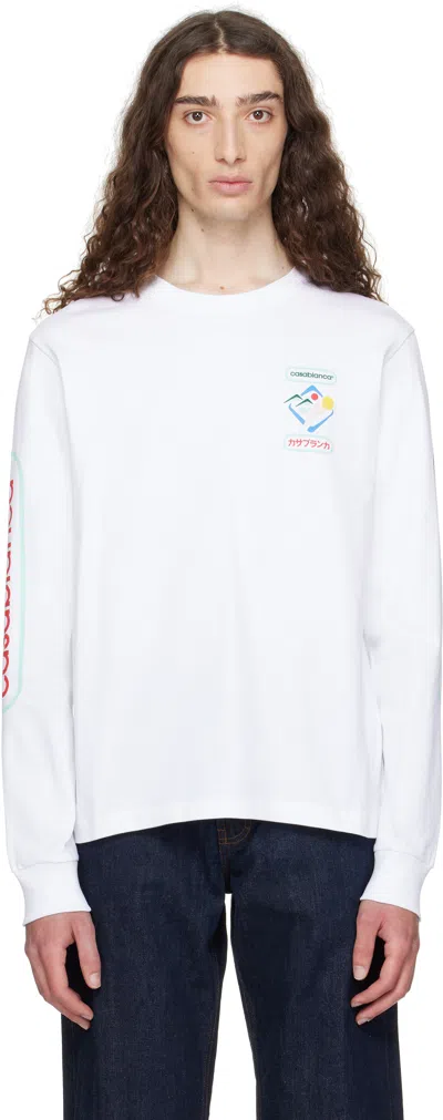 Casablanca White Fuji Dream Long Sleeve T-shirt