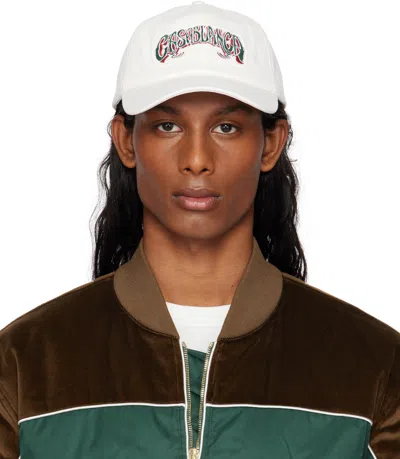 Casablanca White Gothic Logo Patch Cap In  Logo