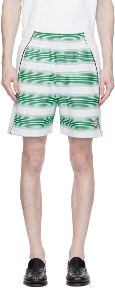 Casablanca White Gradient Stripe Shorts