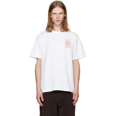 Casablanca Graphic Print Organic Cotton Crew-neck T-shirt In White