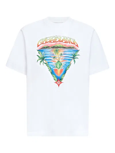 CASABLANCA WHITE INNOCENCE TRIANGLE T-SHIRT