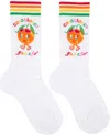 Casablanca White Kawaii Orange Socks In Multi