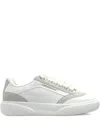 Casablanca White Leather Sneakers With Suede Insert On The Heel In White