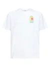 Casablanca White Graphic Print Ribbed Crewneck T-shirt In White