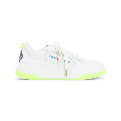 Casablanca White Leather Court Sneakers In Multi