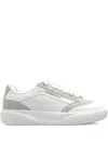 Casablanca White Leather Sneakers With Suede Insert On The Heel In White