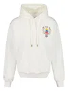 Casablanca Hooded Sweatshirt With Embroidered Logo In White