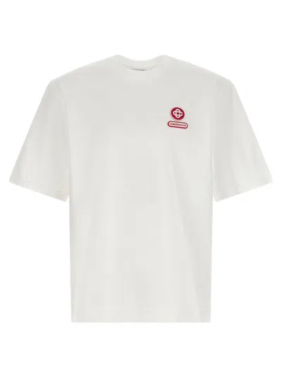 Casablanca Logo Patch Short Sleeve T-shirt In White