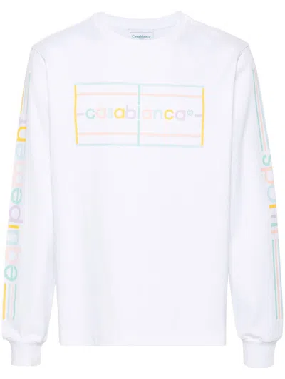 Casablanca Pastel Court Logo-print T-shirt In White