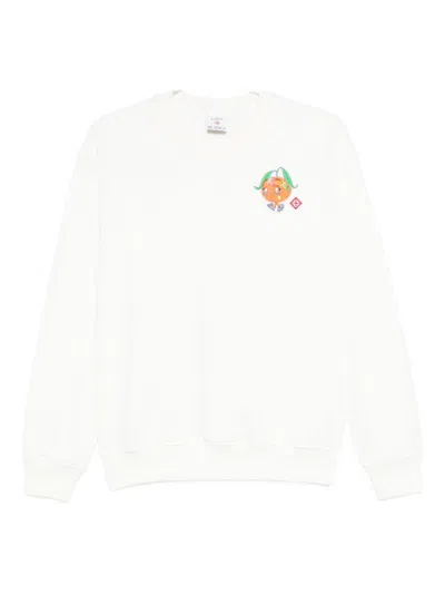 CASABLANCA WHITE LOGO-PRINT SWEATSHIRT