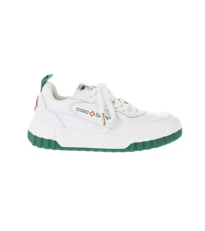 Casablanca White Low Leather Sneakers In Animal Print
