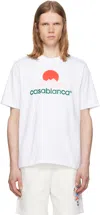 Casablanca White Crewneck T-shirt With Logo On The Front In White