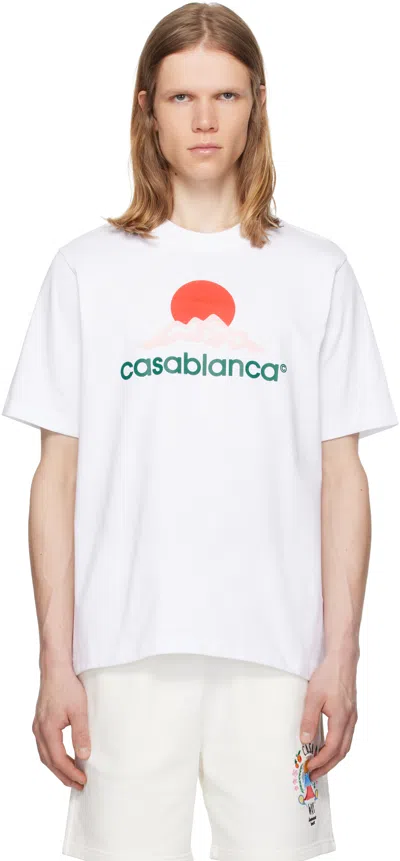 CASABLANCA WHITE MONTAGNE T-SHIRT
