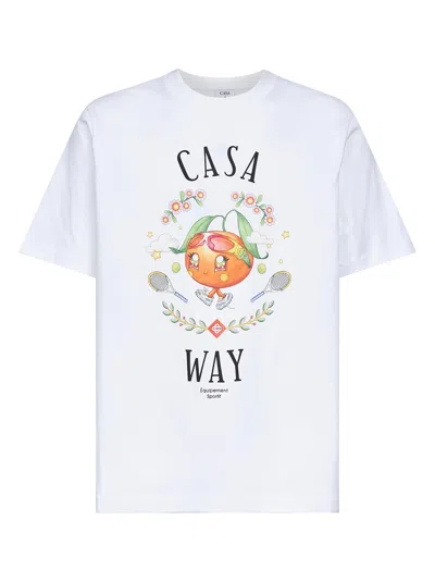 CASABLANCA WHITE ORANGE MASCOT T-SHIRT