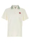 Casablanca Polo Shirt With Short Sleeves And Embroidered Collar In White