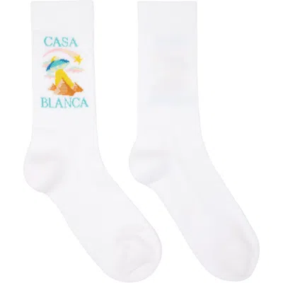 Casablanca White Phantasmagoria Socks