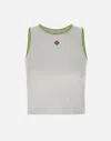 Casablanca White Pima Cotton Tank Top In Brown