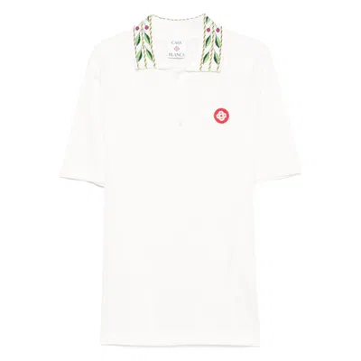 Casablanca White Polo Shirts Men
