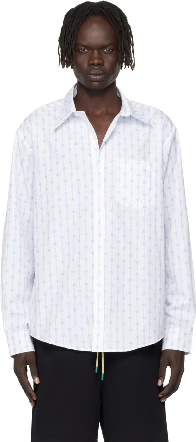 Casablanca White Printed Monogram Oxford Shirt