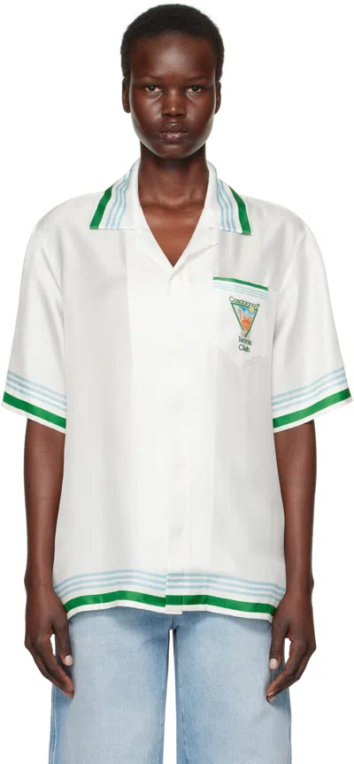 Casablanca White Printed Shirt In Metaphysical Tennis