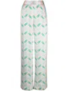 Casablanca Printed Straight Leg Trousers Ping Pong Print In White
