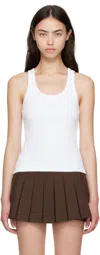 Casablanca Ribbed Logo-plaque Tank Top In White