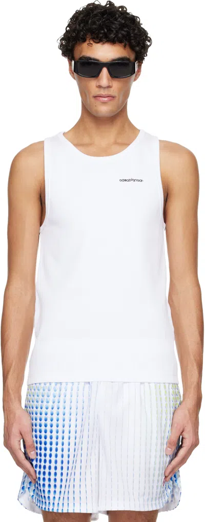Casablanca Classic White T-shirt With Standard Crew Neckline