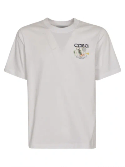 Casablanca White Round Neck T-shirt