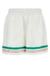 Casablanca White Satin Shorts In White