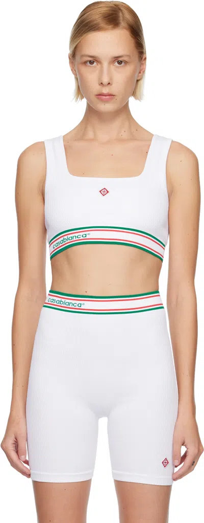 Casablanca White Seamless Sport Bra