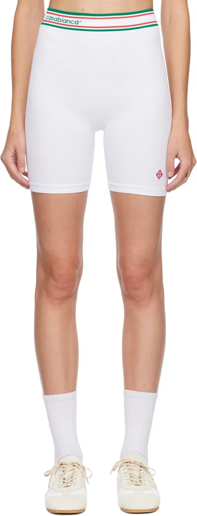 Casablanca White Seamless Sport Shorts