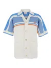 Casablanca Men White Shirt With Classic Collar And Chest Logo Patch In Cotton Man In White
