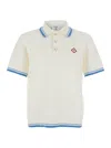 Casablanca White Shirt With Classic Collar And Chest Logo Patch In Cotton Man In White