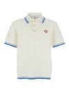 Casablanca White Shirt With Classic Collar And Chest Logo Patch In Cotton Man In White
