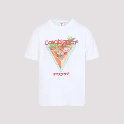 Casablanca Tennis Club Icon Triangle-print Graphic T-shirt In White