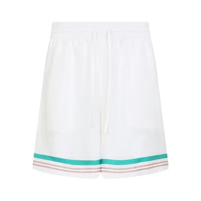 CASABLANCA CASABLANCA WHITE SHORTS - TRACK & RUNNING SHORTS MEN