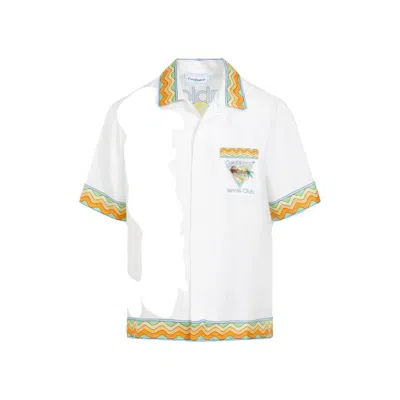Casablanca White Silk Printed Shirt