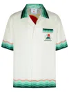 Casablanca Convertible-collar Printed Silk-twill Shirt In Multi
