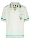 Casablanca Mens Tbc Cuban-collar Graphic-pattern Silk Shirt