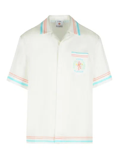 Casablanca Men White Relaxed Embroidered Shirt, M Luxury For Men Darveys