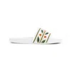 Casablanca Terry Slider Sandals Embroidered Strap Flat In White