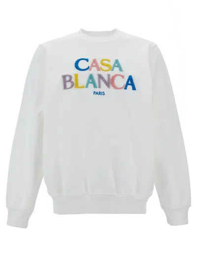 CASABLANCA WHITE STACKED LOGO SWEATSHIRT