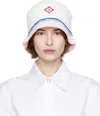 Casablanca White Stripe Crochet Bucket Hat In White