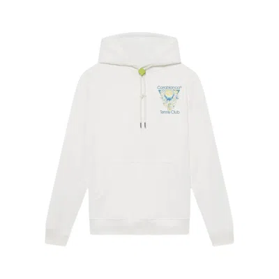Casablanca Tennis Club Logo-print Hooded Cotton Sweatshirt In White
