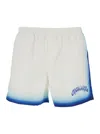 Casablanca White Swim Shorts With Elastic Waist And Logo Print On The Front In Tech Fabric Man