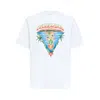Casablanca Graphic Print Organic Cotton T-shirt With Ribbed Neckline In White